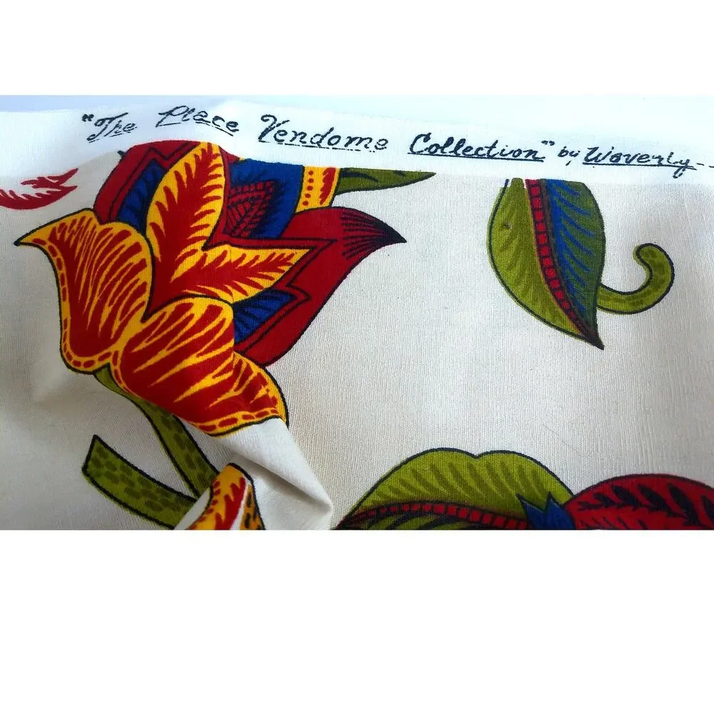 Vintage Waverly Screen Print Fabric Rambouillet The Place Vedome Collection